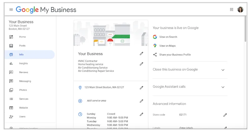 Old Google my business manager platform